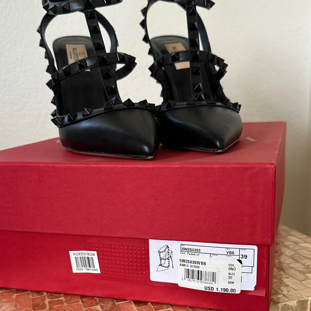 Valentino Black Rockstud Heels - Picture 6 of 6